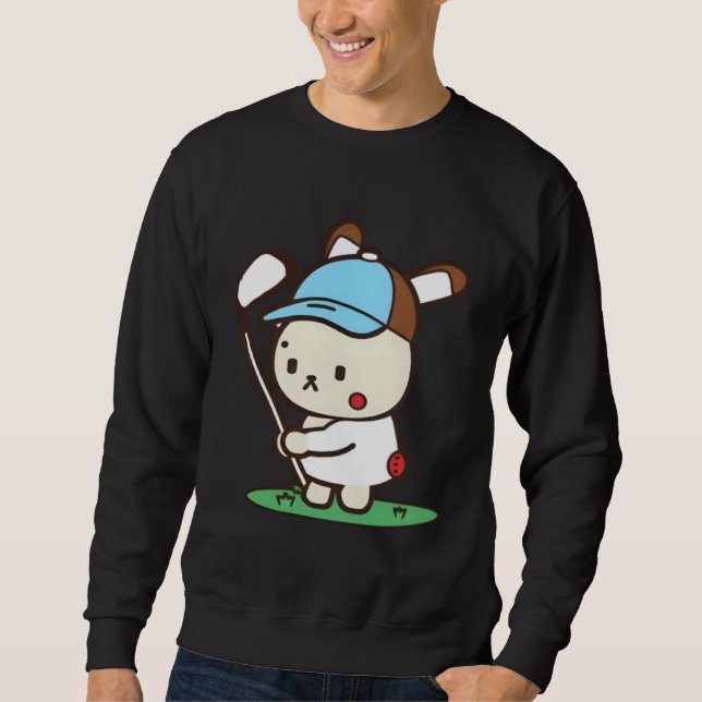 Sudadera Easter Bunny Playing Golf Golf Easter  1 (Anverso)