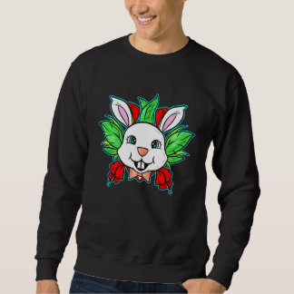 Sudadera Easter Bunny With Bow Tie And Spring Flowers On Ea