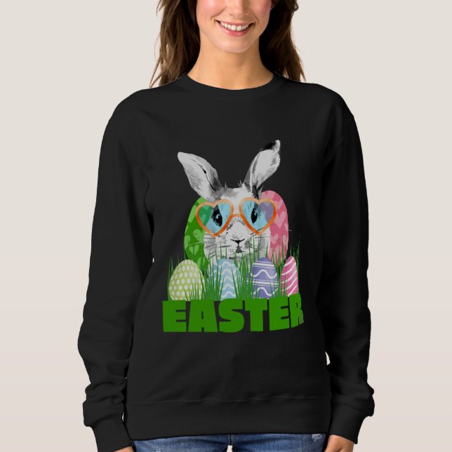 Sudadera Easter Bunny with Glasses Egg Hunting (Anverso)