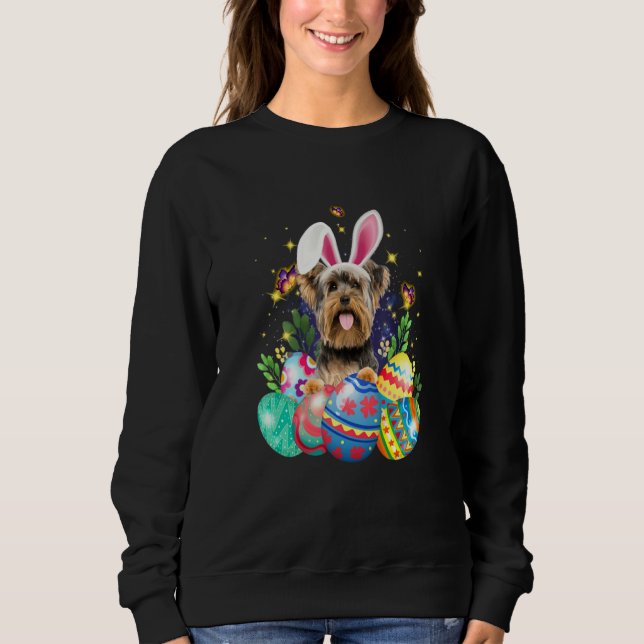 Sudadera Easter Bunny Yorkshire Terrier Dog (Anverso)