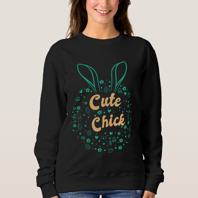 Sudadera Easter Day Bunny Eggs Cute Chick Christian Jesus (Anverso)