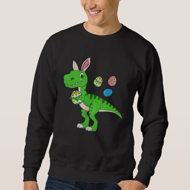 Sudadera Easter Dinosaur Boys Kids Bunny Easter Basket Stuf (Anverso)