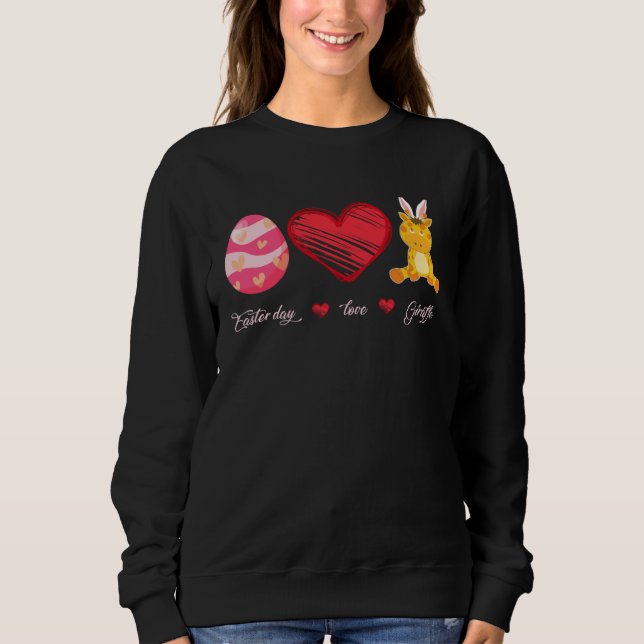 Sudadera Easter Egg Love Giraffe Bunny Animal Pet  Day (Anverso)
