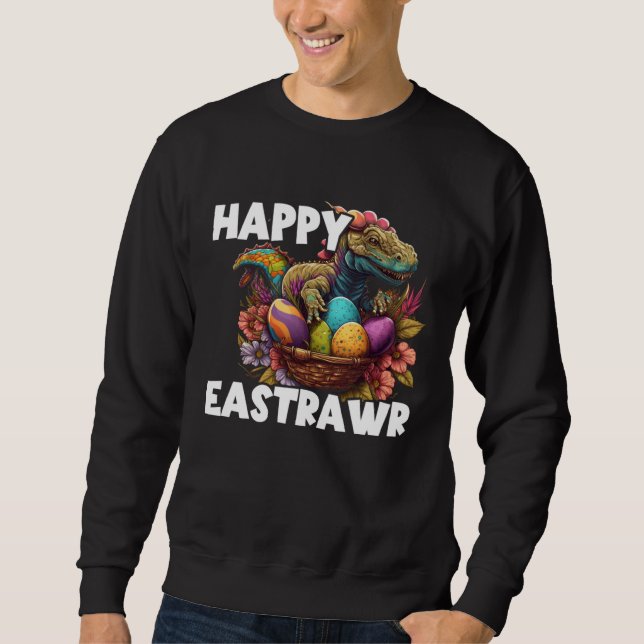 Sudadera Easter Eggs Rex Dino Happy Easter Day Happy Easter (Anverso)