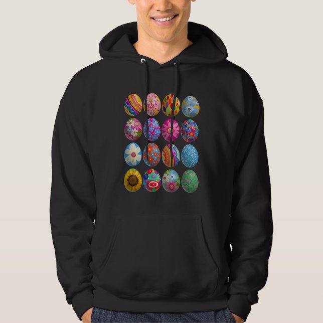 Sudadera Easter Eggs spring flowers colorful fun (Anverso)