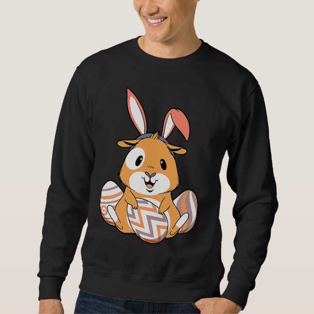 Sudadera Easter Guinea Pig With Bunny Ears & Eggs   Easter (Anverso)