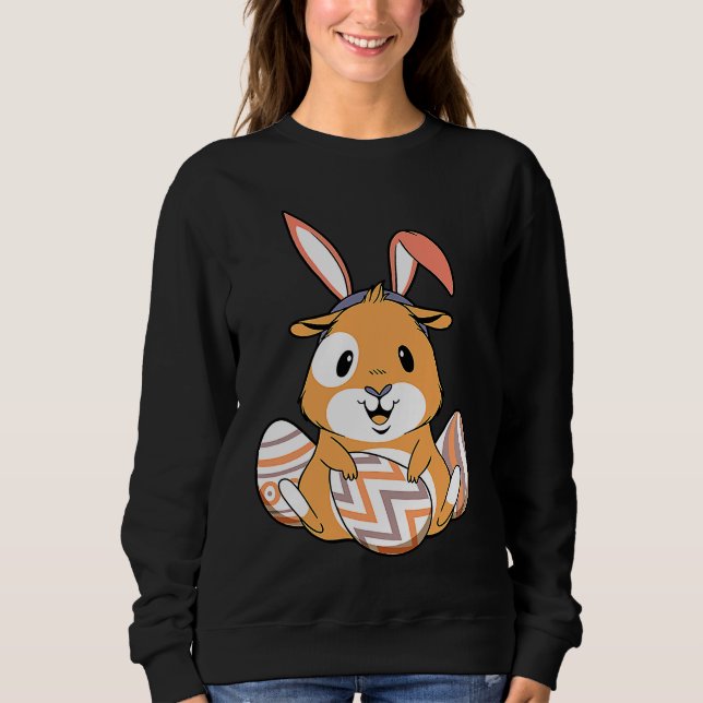 Sudadera Easter Guinea Pig With Bunny Ears & Eggs   Easter (Anverso)