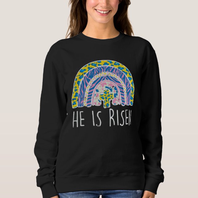 Sudadera Easter He Is Risen Jesus Religious Christian Women (Anverso)