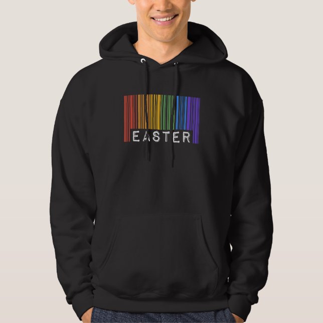 Sudadera Easter Holiday Gay Pride Flag Barcode Queer Rainbo (Anverso)