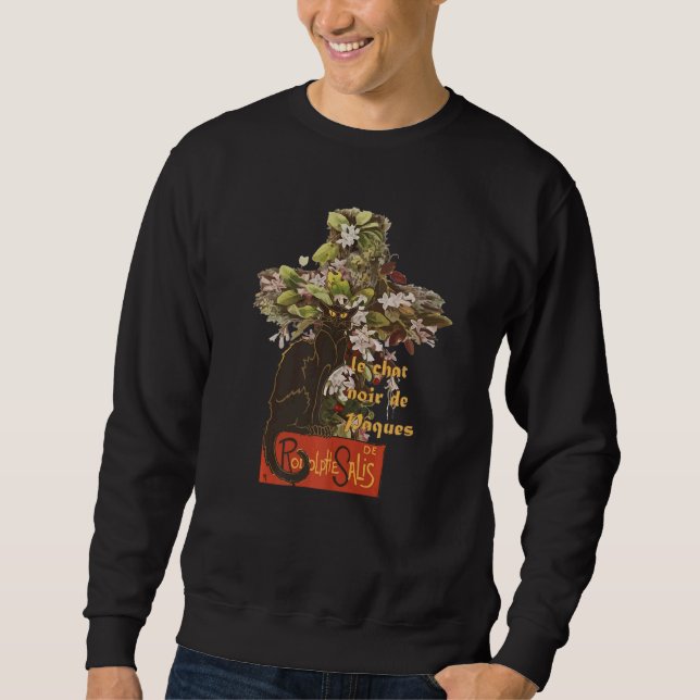 Sudadera Easter Le Chat Noir de Paques With Floral Cross (Anverso)