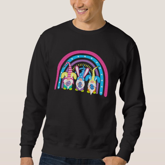 Sudadera Easter Rainbow Gnomes Happy Easter Day (Anverso)