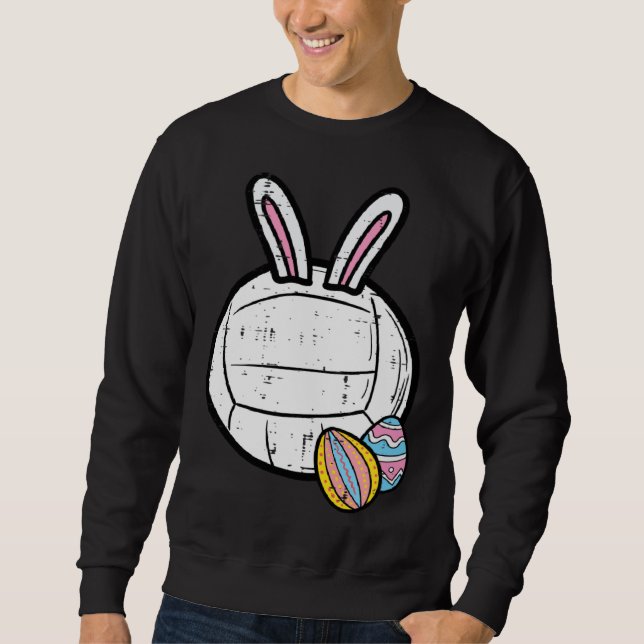 Sudadera Easter Volleyball Bunny Sports Player Women Girls  (Anverso)
