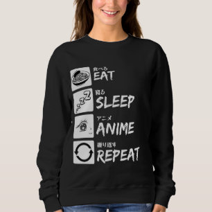 SUDADERA EAT SLEEP ANIME REPEAT