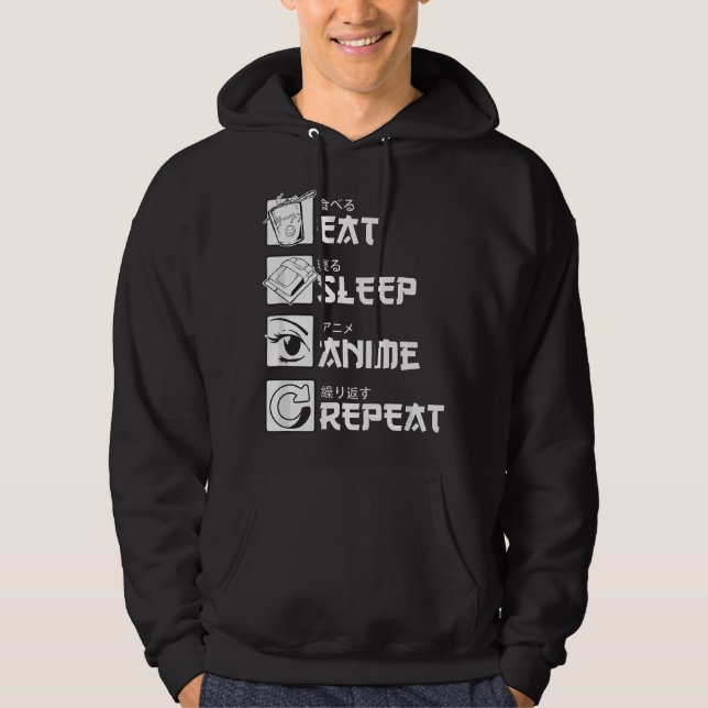 Sudadera Eat Sleep Anime Repeat (Anverso)