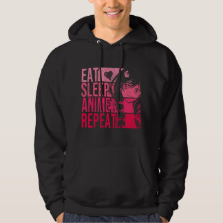 Sudadera Eat Sleep Anime Repeat - Anime Lovers Gifts Idea G