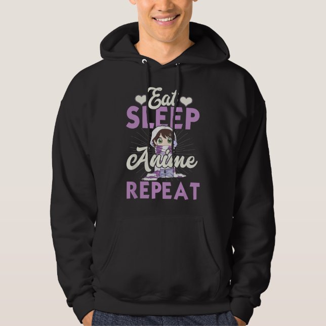 Sudadera Eat Sleep Anime Repeat Japanese Manga Lover Cospla (Anverso)