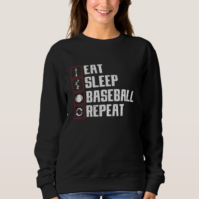 Sudadera Eat Sleep Baseball Repeat Baseball Player Baseball (Anverso)
