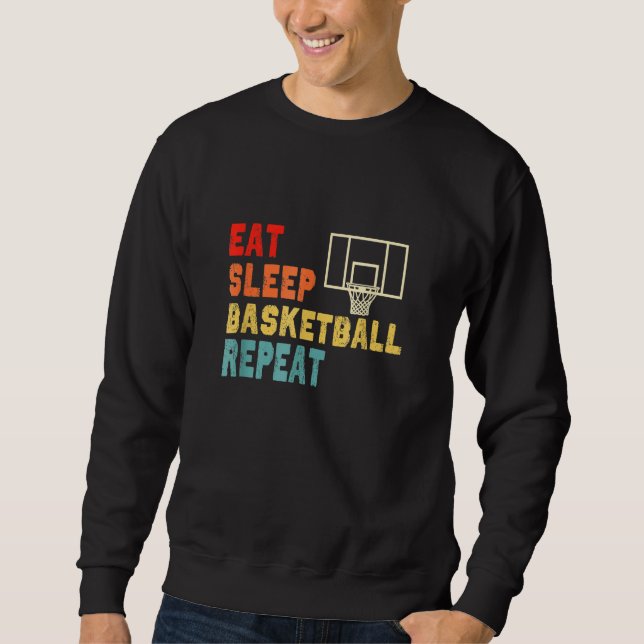 Sudadera Eat Sleep Basketball Repeat Apparel For Girls, Boy (Anverso)