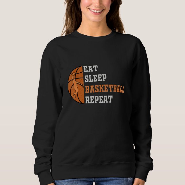 Sudadera Eat Sleep Basketball Repeat basketball player Men  (Anverso)