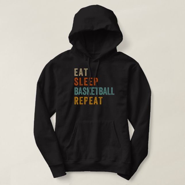 Sudadera Eat Sleep Basketball Repeat Funny Sport Player Fan (Diseño del anverso)