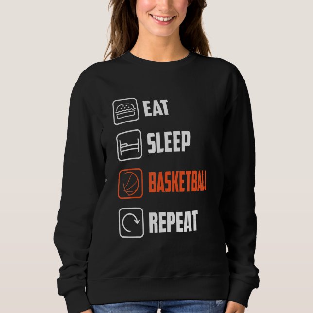 Sudadera Eat Sleep Basketball Repite (Anverso)