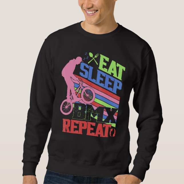 Sudadera Eat Sleep BMX Repeat  BMX Rider Bicycle Motocross (Anverso)