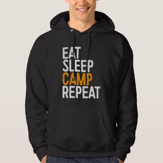 Sudadera Eat Sleep Camp Repetir Gracioso Camping (Anverso)