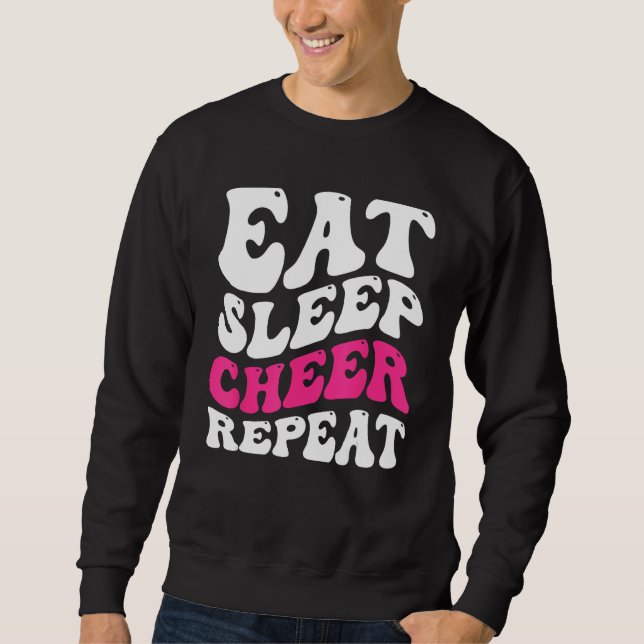 Sudadera Eat Sleep Cheer Repeat  Cheerleader Cheering Squad (Anverso)