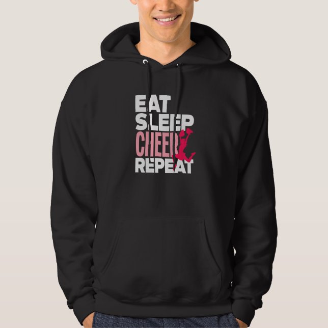 Sudadera Eat Sleep Cheer Repeat  Cheerleading Cheerleader   (Anverso)