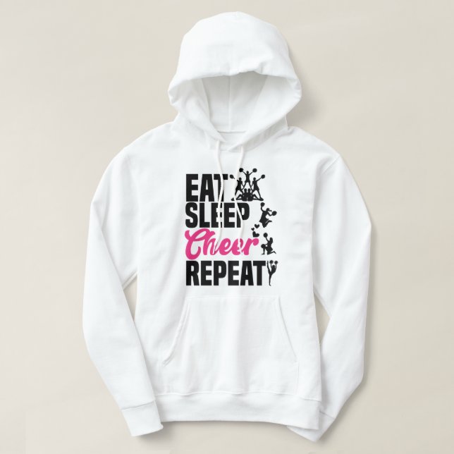 Sudadera Eat Sleep Cheer Repetir _373 (Diseño del anverso)