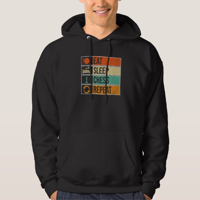 Sudadera Eat Sleep Chess Repeat Chess Player (Anverso)