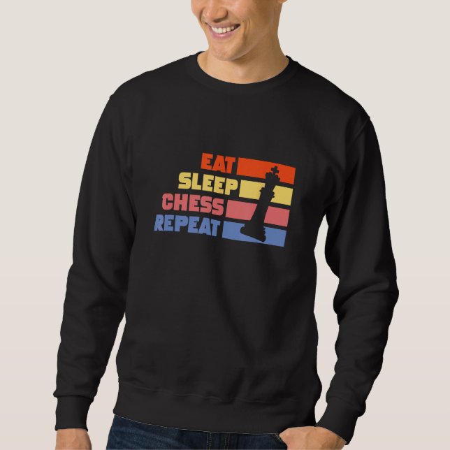 Sudadera Eat Sleep Chess Repeat Chess Player Pun Quote (Anverso)
