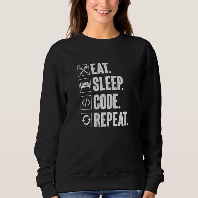 Sudadera Eat Sleep Code Repeat Coding Programador (Anverso)