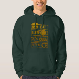 Sudadera Eat Sleep Code Repeat – Gold Tech Lifestyle Design