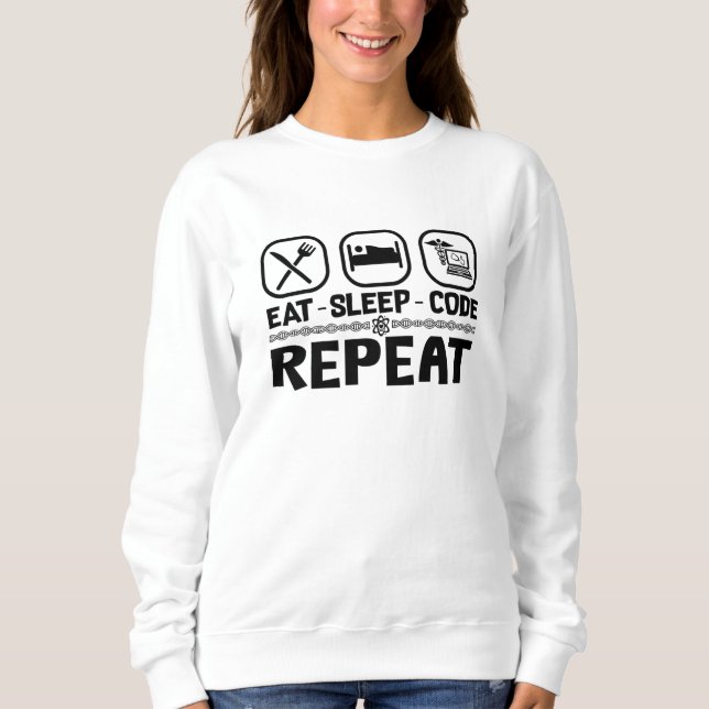 Sudadera Eat Sleep Code Repeat Medical Coder Coding Gift (Anverso)