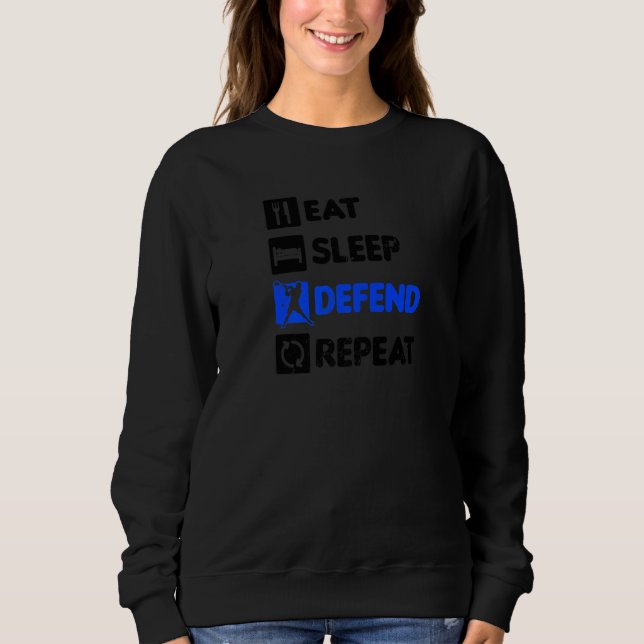 Sudadera Eat Sleep Defend Repetir la defensa Lacrosse (Anverso)