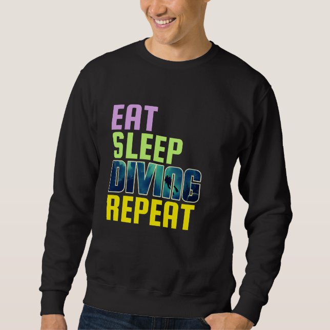 Sudadera eat sleep diving repeat (Anverso)