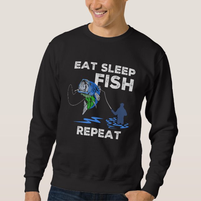 Sudadera Eat Sleep Fish Repeat   Bass Fishing (Anverso)