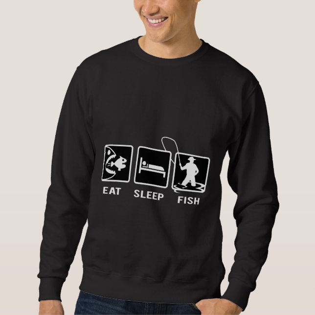 Sudadera Eat Sleep Fish Repetir 606 (Anverso)