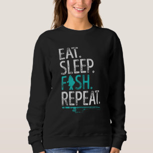Sudadera Eat Sleep Fish Repiten Hombres Mujeres Niños Pesca