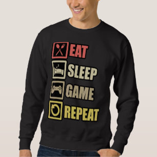 Sudadera Eat Sleep Game Repeat Gaming Controller Pc Compute