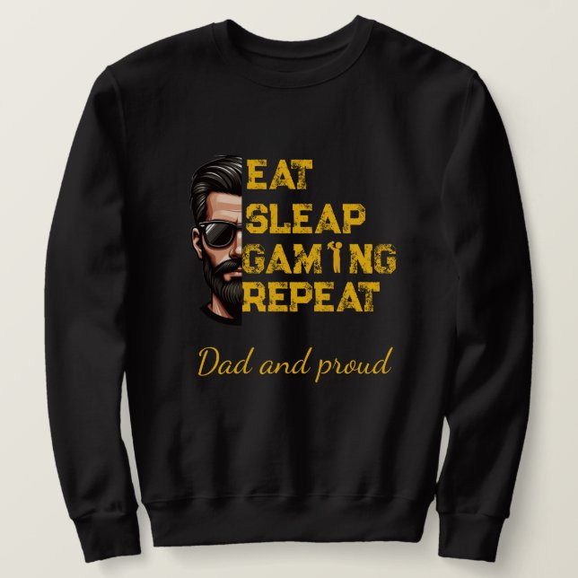 Sudadera Eat Sleep Gaming Repeat Cool Gamer Art T-Shirt (Anverso del diseño)