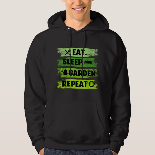 Sudadera Eat Sleep Garden Repeat Farmer Gardening (Anverso)