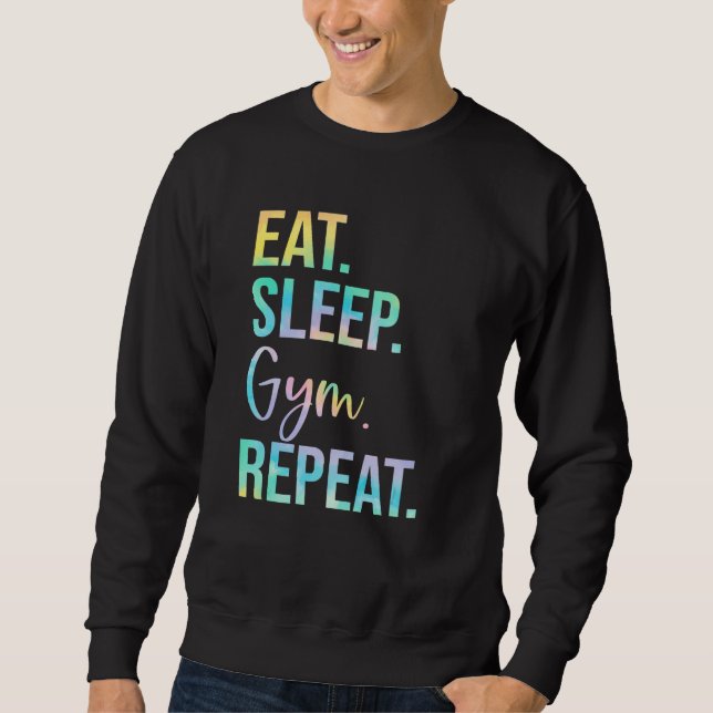Sudadera Eat Sleep Gym Repeat Weightlifting Fitness Weightl (Anverso)