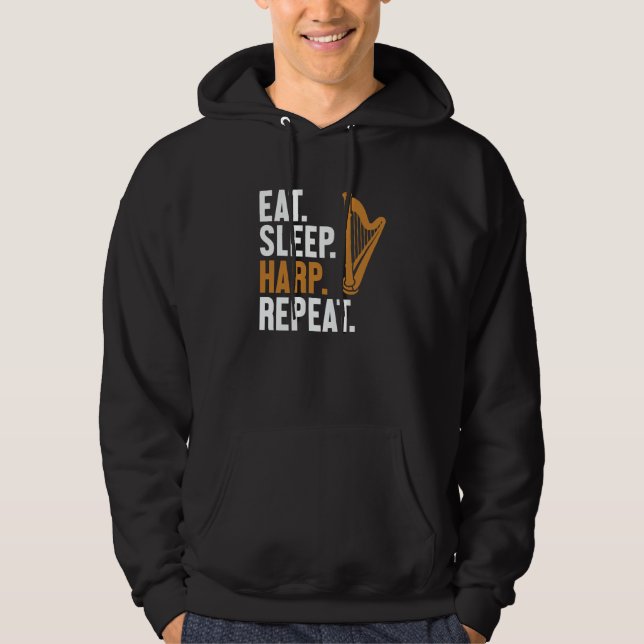 Sudadera Eat Sleep Harp Repeat Harpist Konghou Pedal Harp H (Anverso)