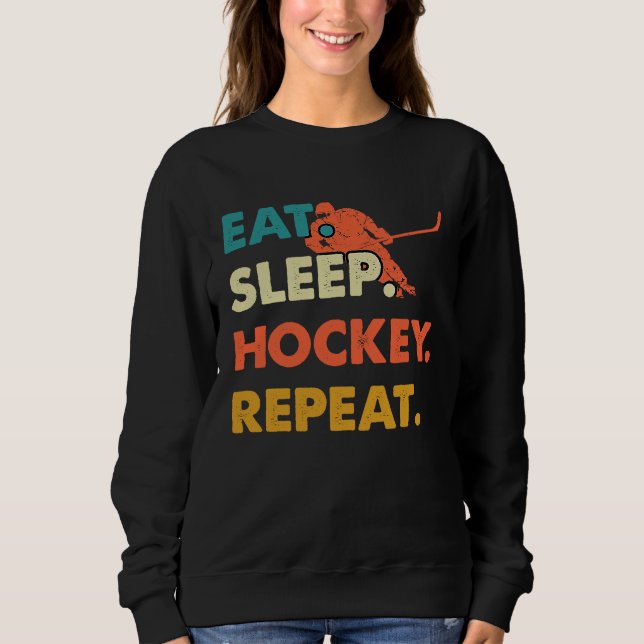 Sudadera Eat Sleep Hockey Repeat Funny Ice Hockey Frisbee L (Anverso)
