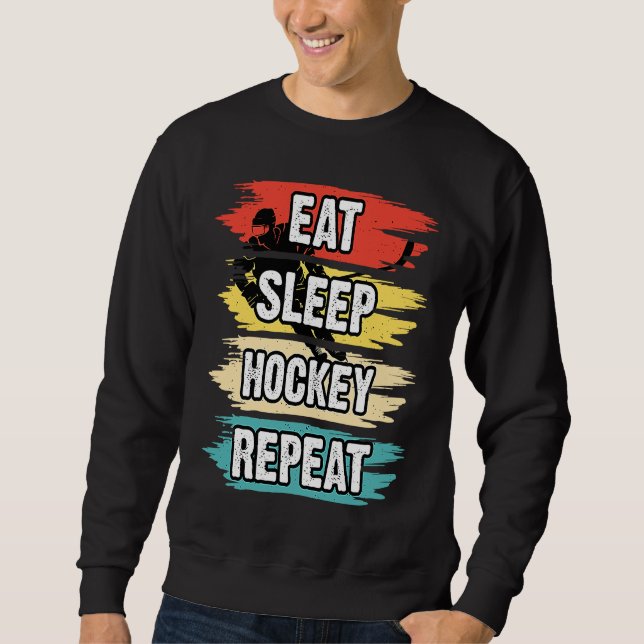 Sudadera Eat Sleep Hockey Repeat Funny Ice Hockey Frisbee L (Anverso)