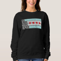 Eat Sleep House Music - Chicago Flag Dj Edm Vintag