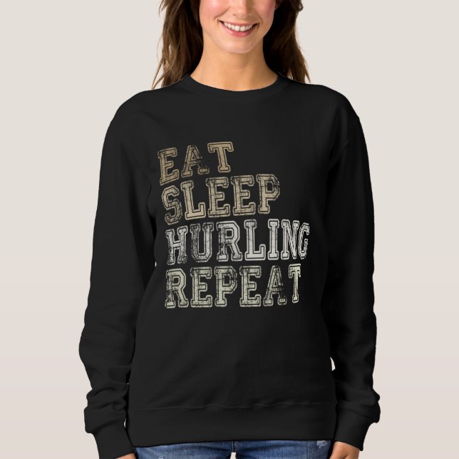 Sudadera Eat Sleep Hurling Repeat Irleand Camogie Hurling P (Anverso)