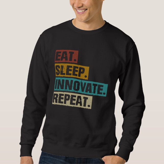 Sudadera Eat Sleep Innovate Repeat Vintage Innovation Inven (Anverso)